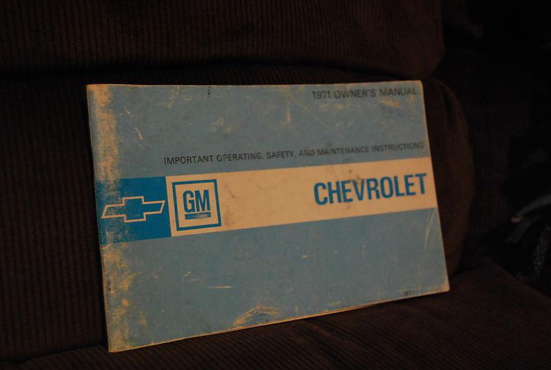 1971 chevrolet passenger car owners manual user guide reference operator book