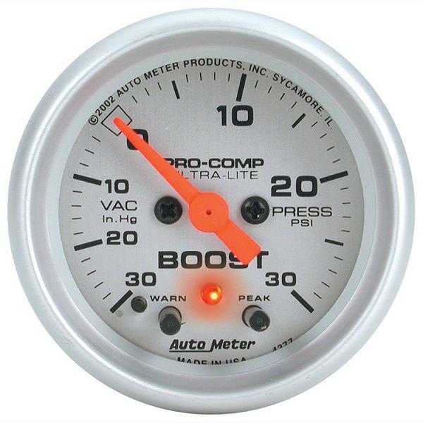 Auto meter 4377 ultra lite 2 1/16" electric boost/vacuum gauge 30 psi