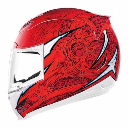 New icon airmada sportbike sb1 full-face adult helmet, red/black, xs