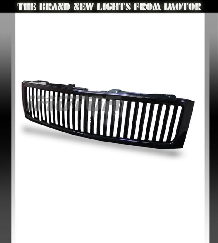 2007-2010 chevy silverado vertical style black blk front grille with abs plastic