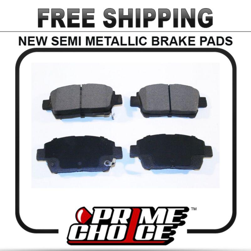 New premium complete set of front metallic disc brake pads with shims