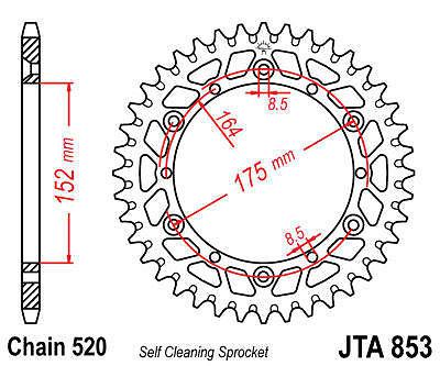 Jt sprocket rear 41t alu fits yamaha yfz350 le-s banshee ltd edition black 2004