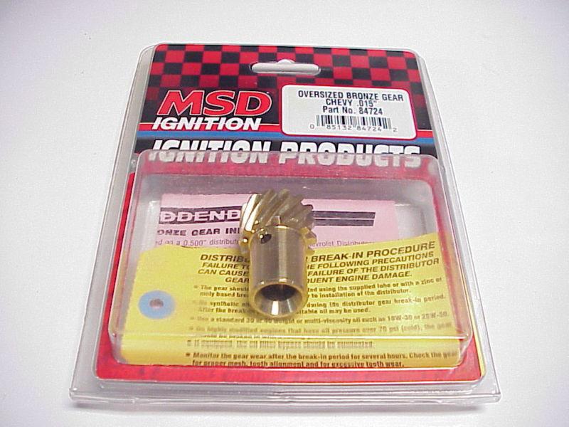 New msd brass oversize .015" distributor gear v-8 chevy #84724 nhra ihra imca