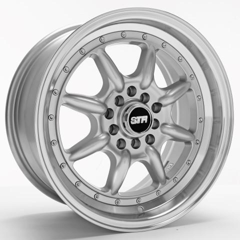 15'' str 504 silver machine lip 15x8 4x100/114.3 +25 eg6 ek9 da dc2 e30 bmw 