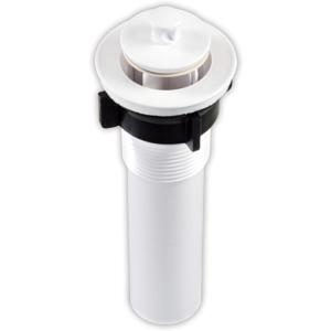 Jr products strainer w/pop-up stopper, white 95215