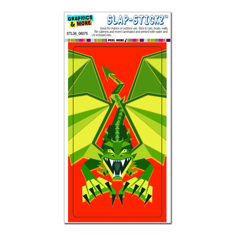 Dragon geometric green - slap-stickz™ car window locker bumper sticker