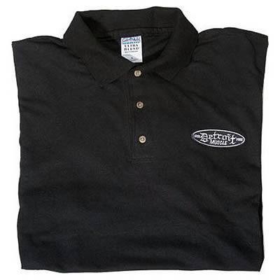 Detroit muscle polo shirt cotton embroidered detroit muscle black men's large ea