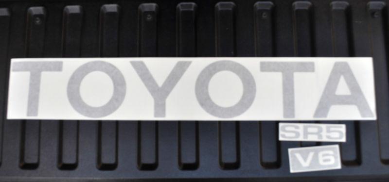 Toyota truck tailgate logos decal 89-95 charcoal met pickup