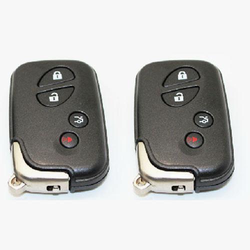 Lot 2pcs insert uncut key case shell 4 buttons remote housing for lexus gs is ls