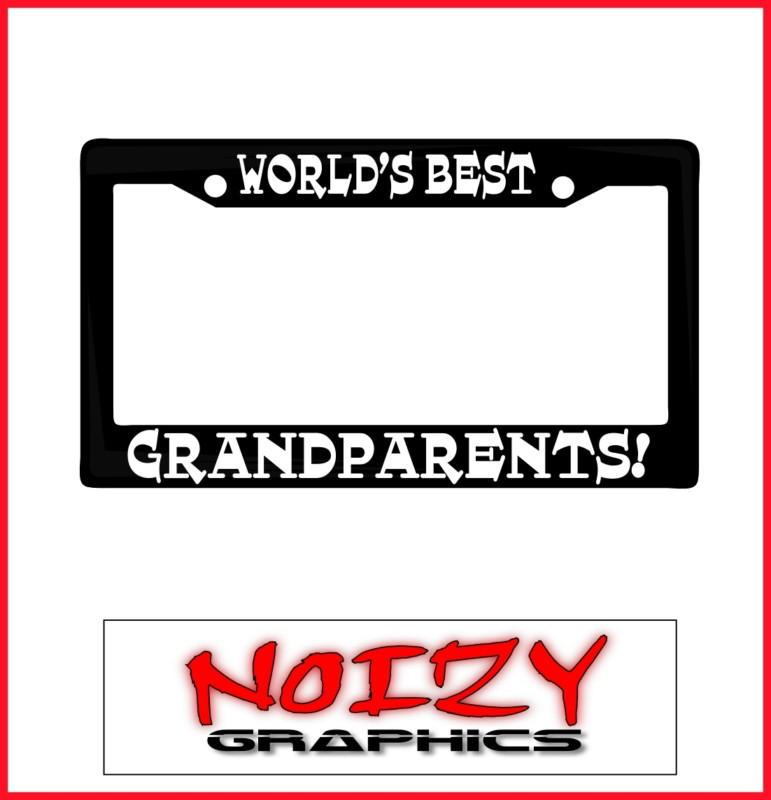 Funny cute family car license plate frame truck sticker worlds best grandparents