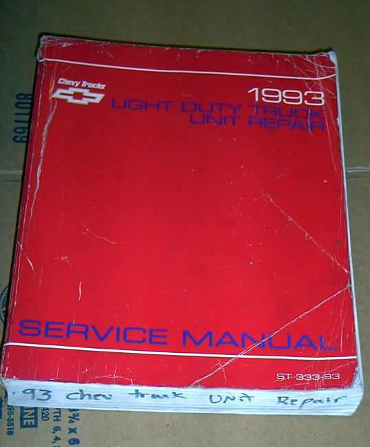 1993 chevrolet ck trucks shop manual major engine service gas & 6.2l 6.5l diesel