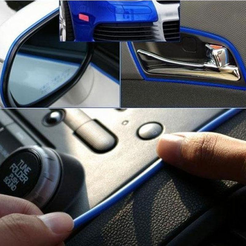 Diy blue car truck decoration moulding korea trim strip line chrome