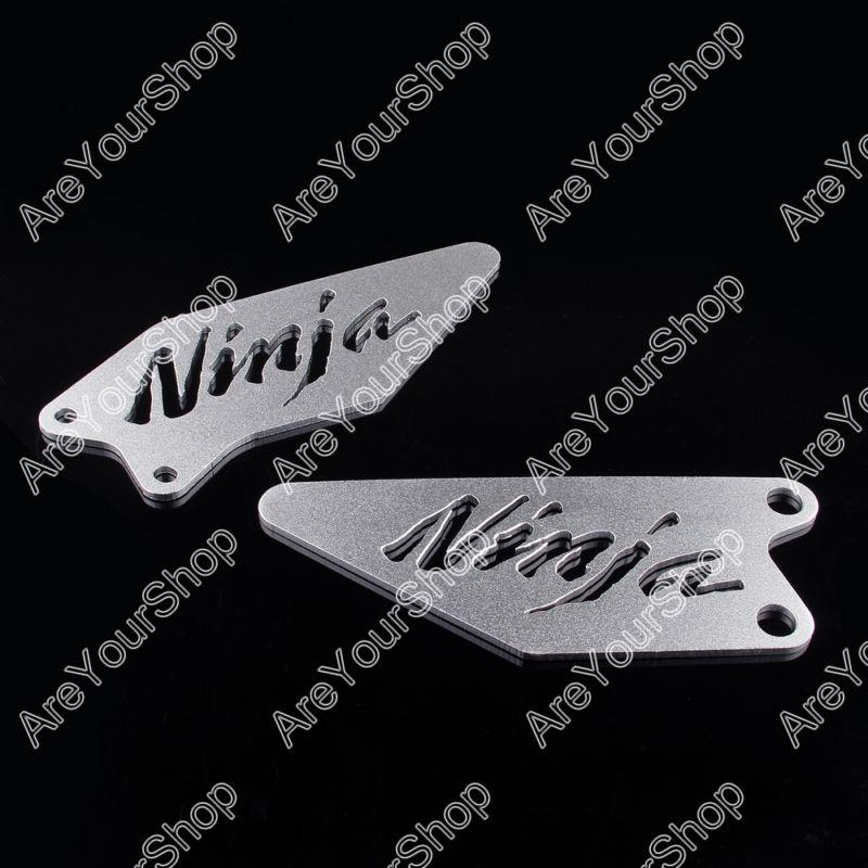 Foot peg heel plates guard for kawasaki ninja zx6r/zx636r 2009-2013 silver