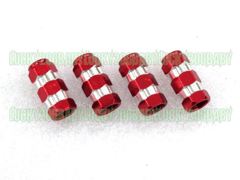 Tyre valve dust cap bults for car wheel 4pcs red