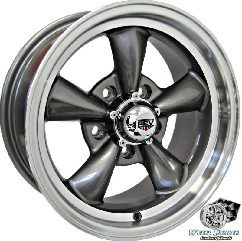 15x7-15x8 gray new rev classic 100 wheels rims for chevy camaro 1973 1974 1975