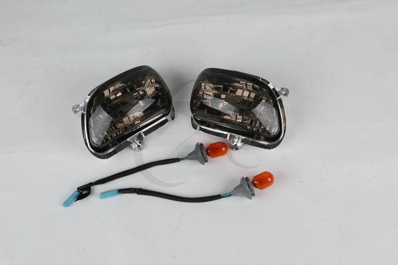 Smoke plastic front turn signal lights lens for honda goldwing gl1800 2001-2013