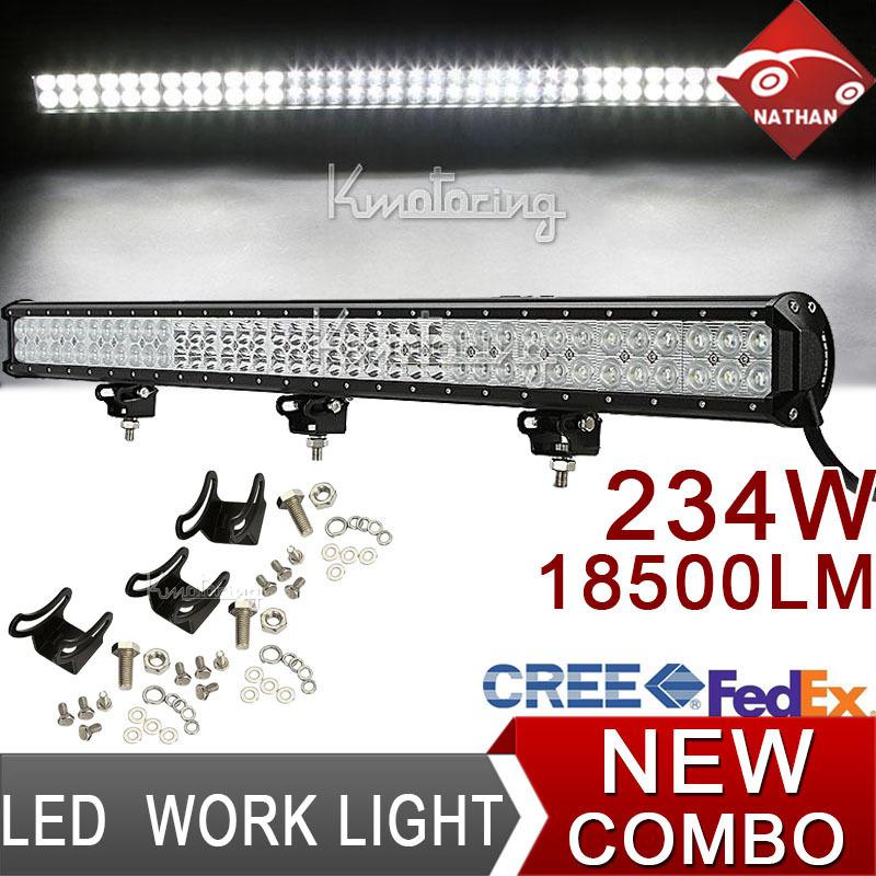 37" 234w cree led spot flood work light driving offroad pickup cab van atv wagon