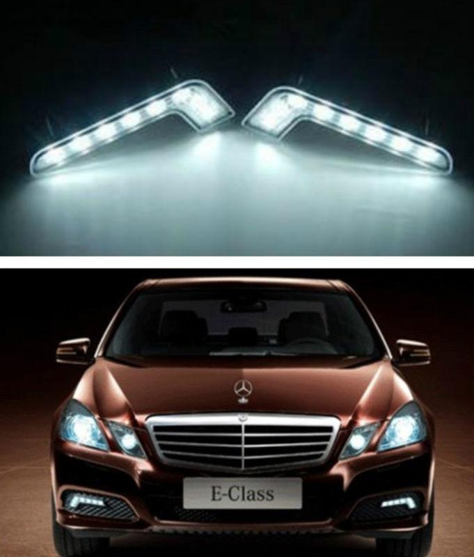 2x 6led white car driving lamp fog 12v universal drl daytime running light`