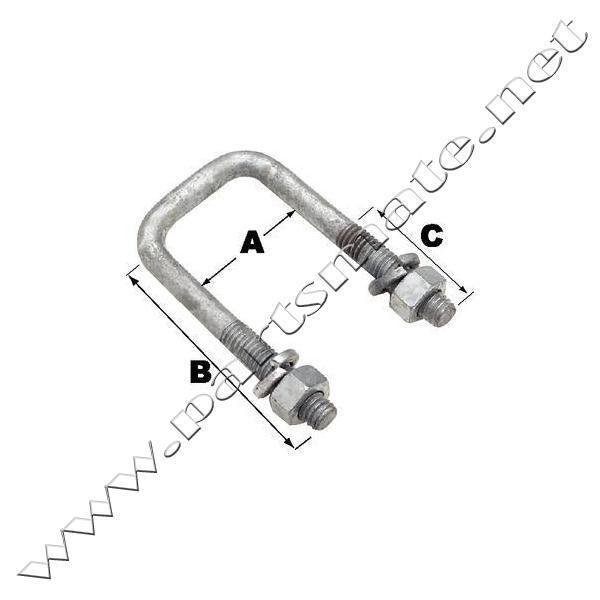 Seachoice 57201 u-bolt / sq u-bolt-1 9/16x3 9/16