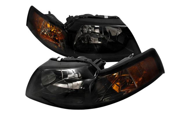 99-04 ford mustang crystal housing headlights smoke