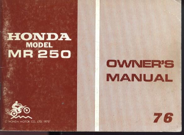 1976 honda mr250 owner's manual