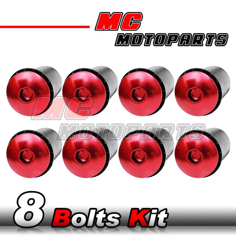 Red windscreen bolts wellnuts set yamaha 848 / 1098 / 1198 / s / r 2007-2012