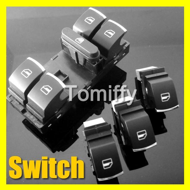 Chrome panel window switch a set for vw tiguan passat cc b6 golf jetta mk5 mk6