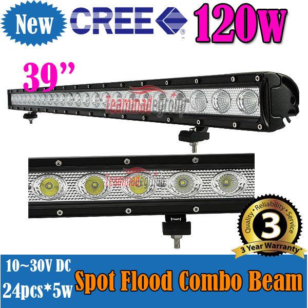 39inch 120w cree led work driving light bar 12000lm spot flood combo beam 4x4