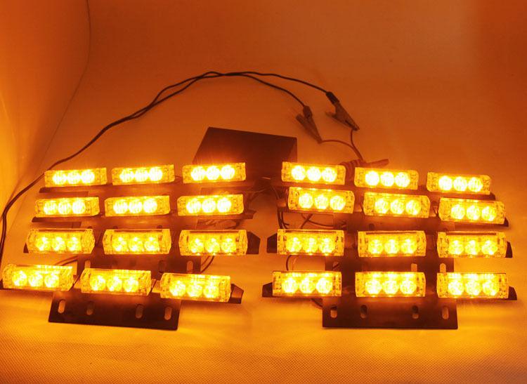 8 x 9 led amber auto van truck strobe flash light grill emergency lights 3 modes