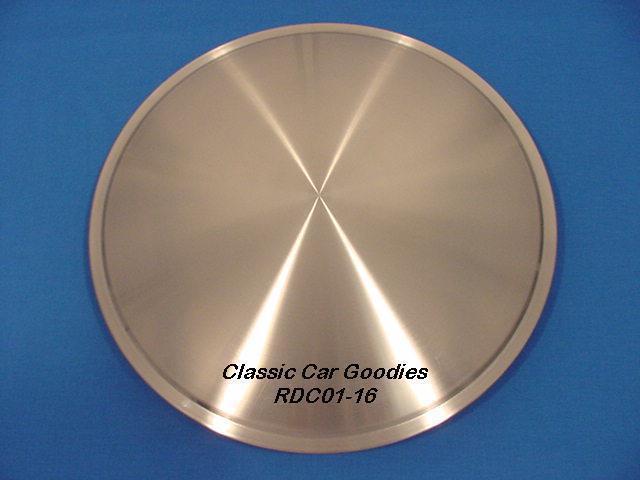 Moon style 16" hub cap (1) salt flats spun disc stainless