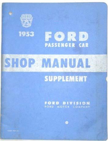 1953 ford shop repair manual supplement original