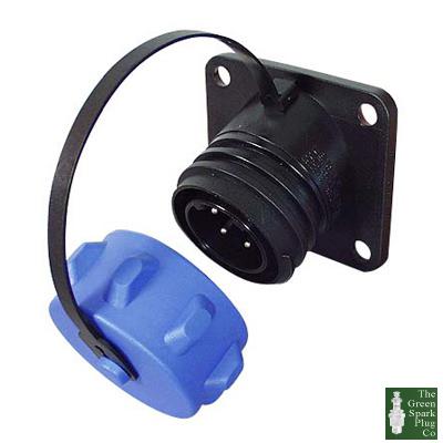 Durite - socket waterproof heavy duty 3 pin bulkhead plastic 32 amp bg1 - 0-463-