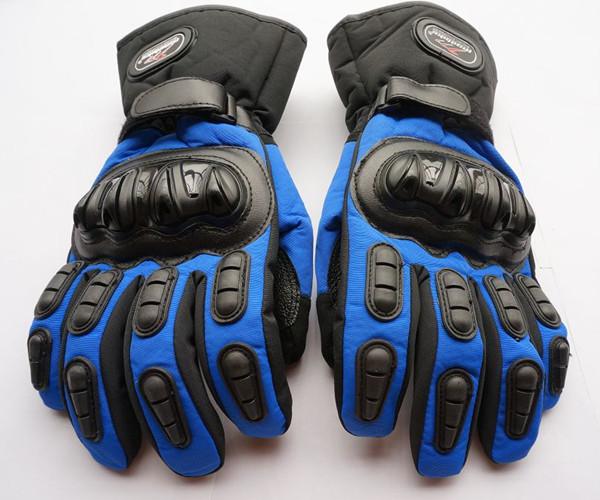 Men windproof winter resistance warm racing thickening motorcycle gloves blue l