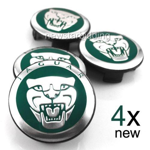 4x 59mm jaguar green chrome emblem wheel center caps s type x type xk xf xj8 xk8