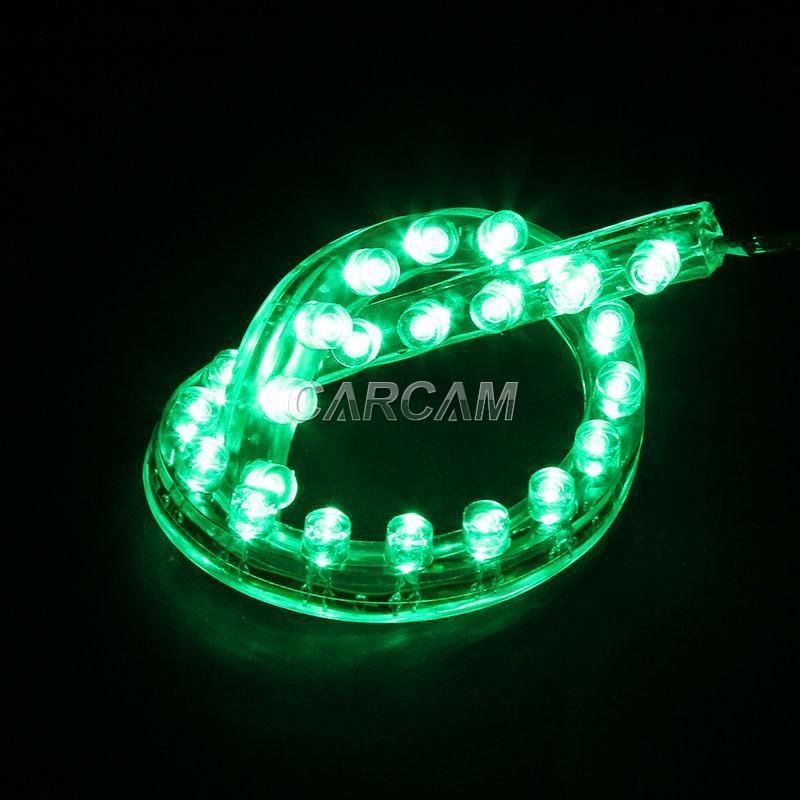 Green 24cm 24-led strip car auto waterproof flexible light lamp bulb 12v new