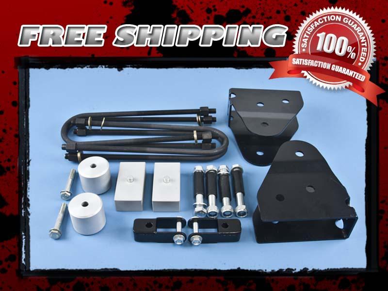 Silver lift kit front 2" rear 1" radius shock extender 4x4 4wd overload ubolt