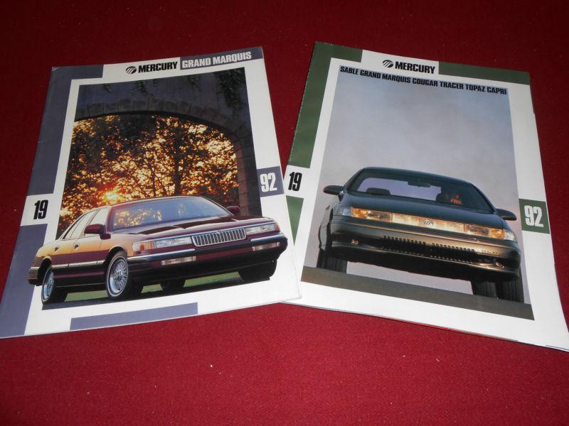 1992 mercury grand marquis brochure plus '92 mercury full-line catalog, 2 for 1