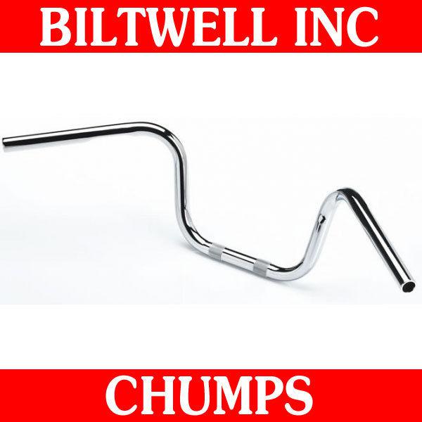 Biltwell inc chrome dimpled 8" chumps handlebars ape hanger harley sportster