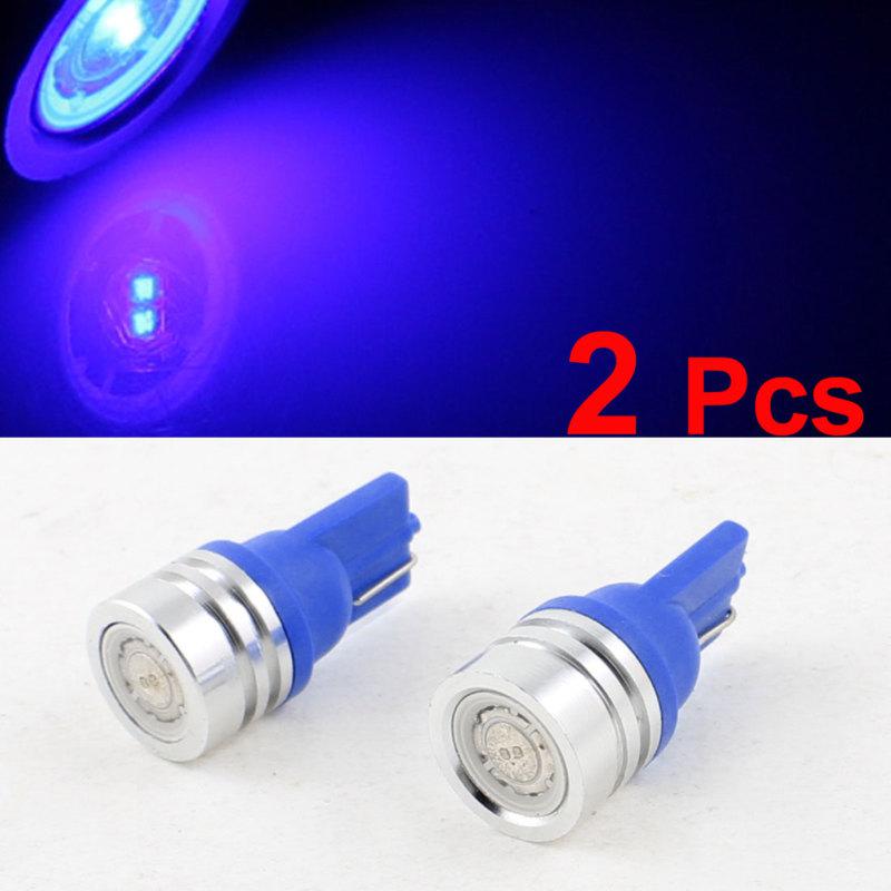 2 pcs auto t10 wedge 1w smd led dashborad light lamp bulbs blue