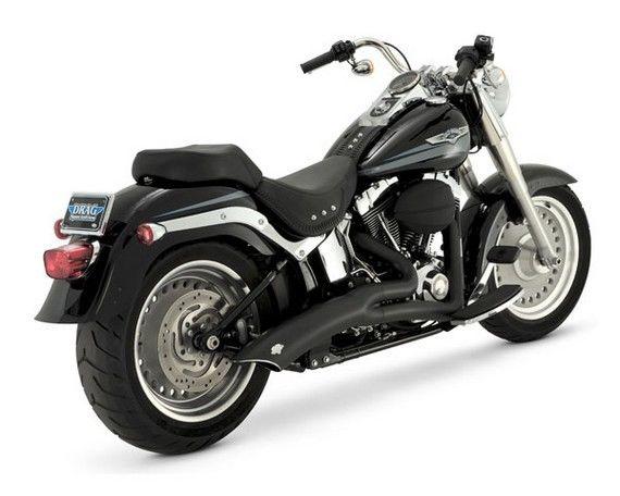 Vance & hines big radius 2:1 exhaust full system black for harley softail 86-10