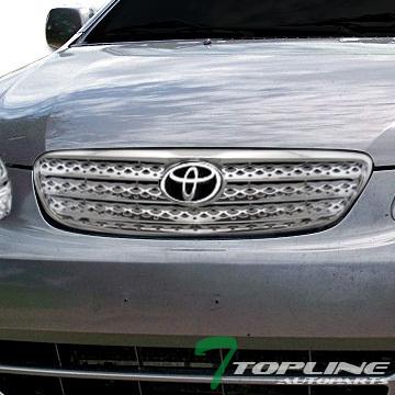 Chrome front hood bumper grill grille replacement new 2003-2004 toyota corolla