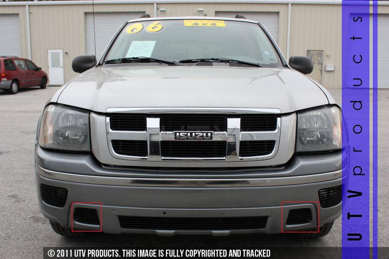 2003 - 2008 isuzu ascender bumper accent billet grille 2pc black side 03 04 05 