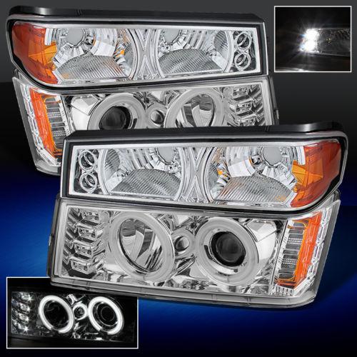 04-12 colorado canyon clear ccfl halo projector led headlights+led bumper signal