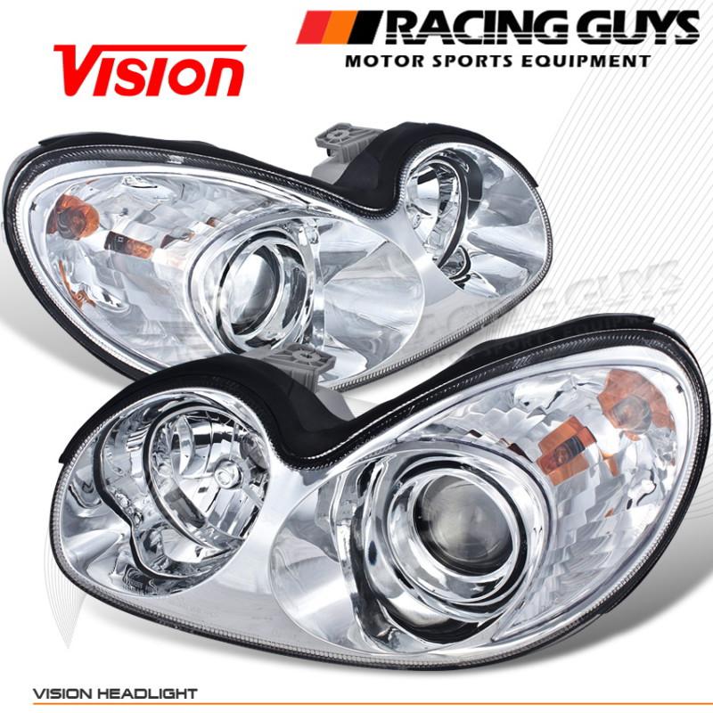 Vision projector head lights lamp new euro chrome style pair left+right assembly