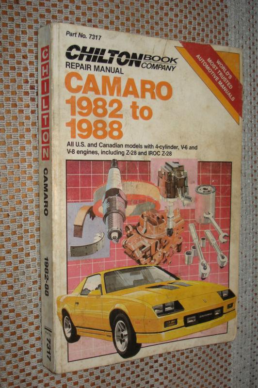 1982-1988 chevy camaro service manual shop book z28 83 84 85 86 87 rs