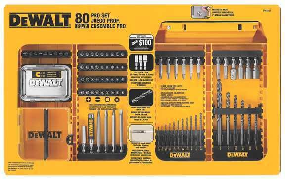 Dewalt tools dew dw2587 - drill bit, 80 pc professional drilling / driving set