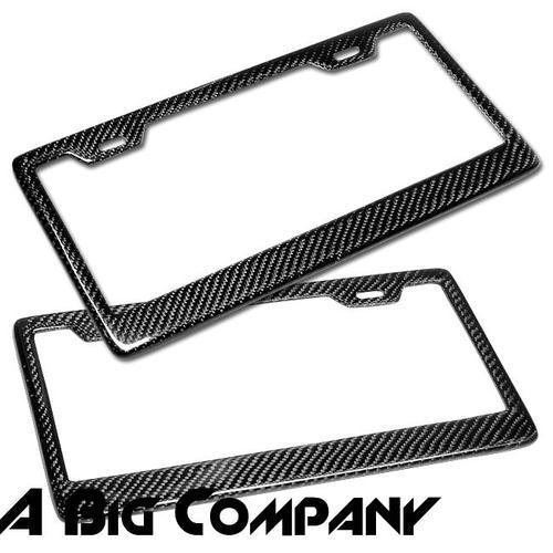 Auto carbon fiber license plate tag snap cover uv protect original 3k twill