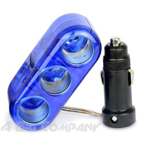 3 way universal car cigarette lighter power charger socket ipod gps cellphone