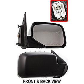 Textured black power side view door mirror assembly passenger's right