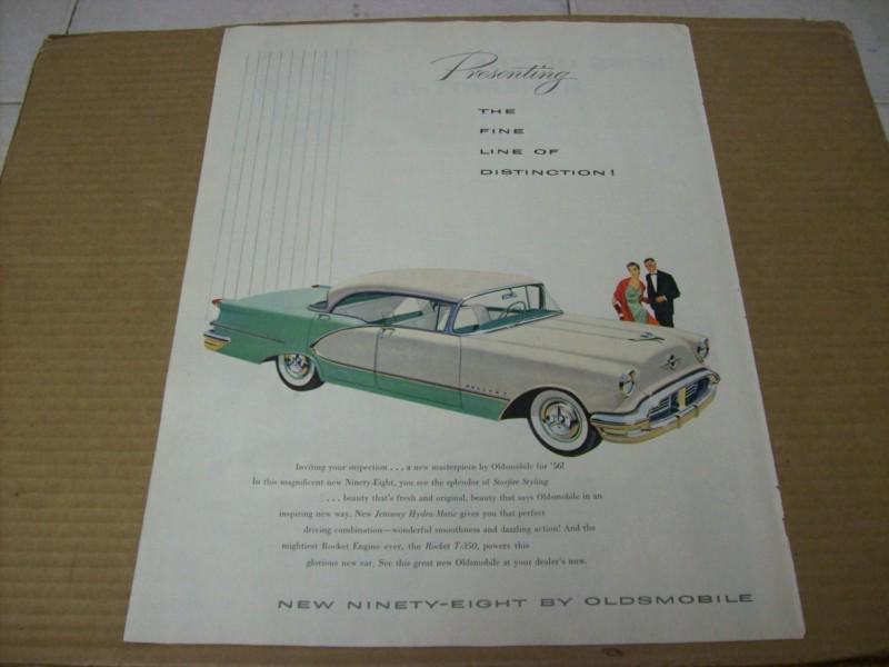 1956 oldsmobile holiday 98 4 dr. hardtop  advertisement, vintage  ad  